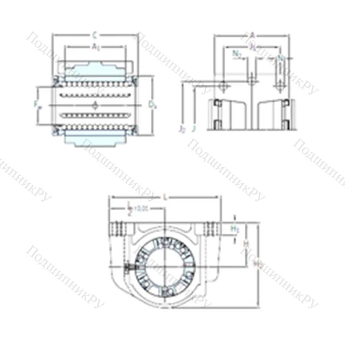 Подшипник шариковый линейный LUCD 40 от производителя  SKF