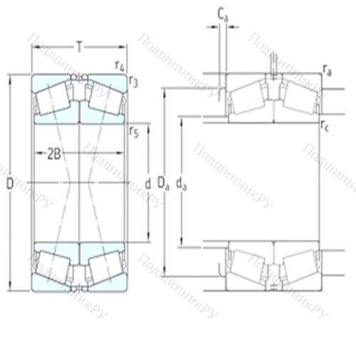 Подшипник роликовый радиально-упорный спаренный 32232J 2/DF от производителя  SKF
