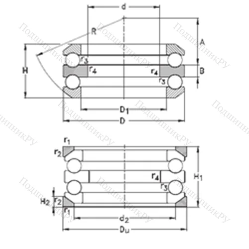 Подшипник шариковый упорный 54211+U 211 от производителя  NKE