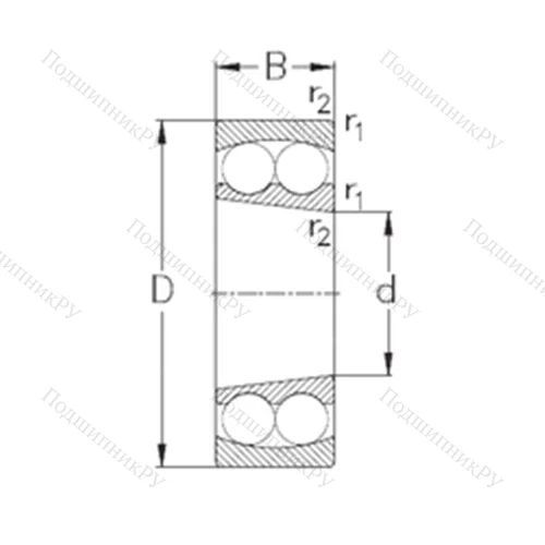 Подшипник шариковый радиальный самоцентрирующийся 2218-K от производителя  NKE