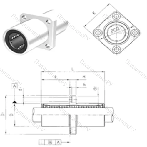 Подшипник шариковый линейный LMKM 16UU от производителя  Samick