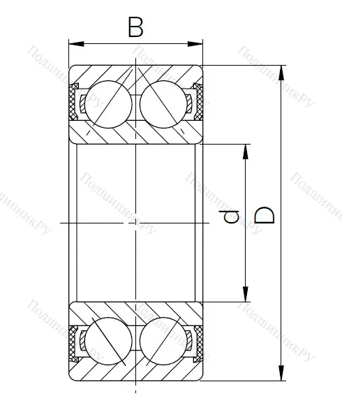 Радиально-упорный шариковый подшипник 3306 2RS T в Казани