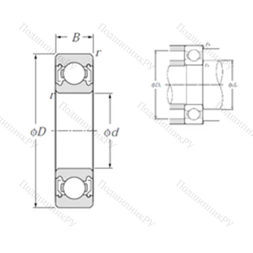 Подшипник шариковый радиальный 62/32ZZ