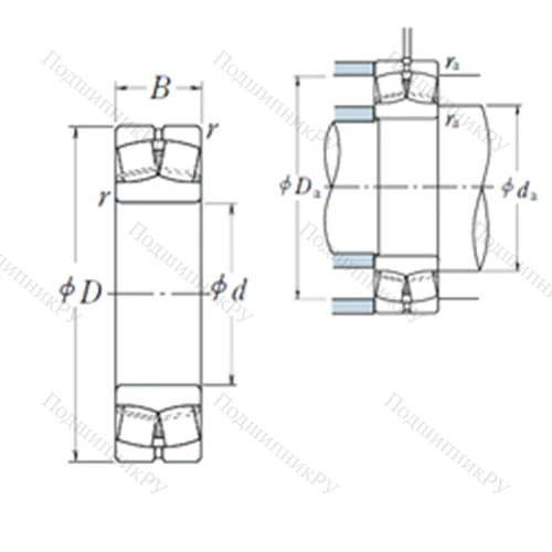 Подшипник роликовый радиальный самоцентрирующийся 21308EAE 4
