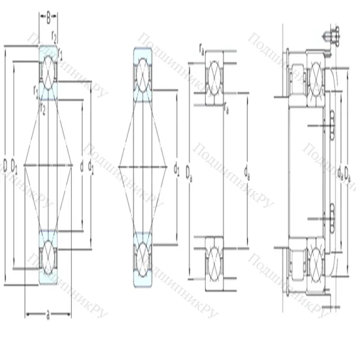 Подшипник шариковый радиально-упорный с четырёхточечным контактом QJ 210MA