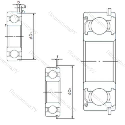 Подшипник шариковый радиальный 6809ZENR