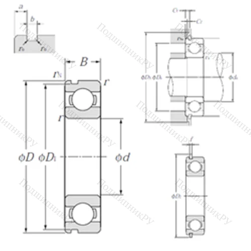 Подшипник шариковый радиальный 6303NR