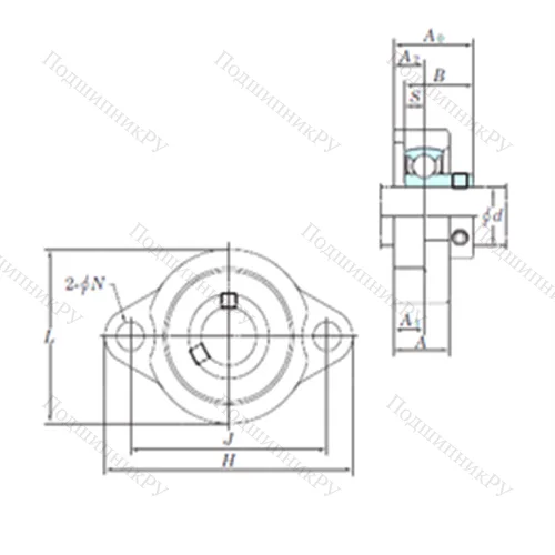 Подшипниковый узел шариковый радиальный BLF 206-18 от производителя  KOYO