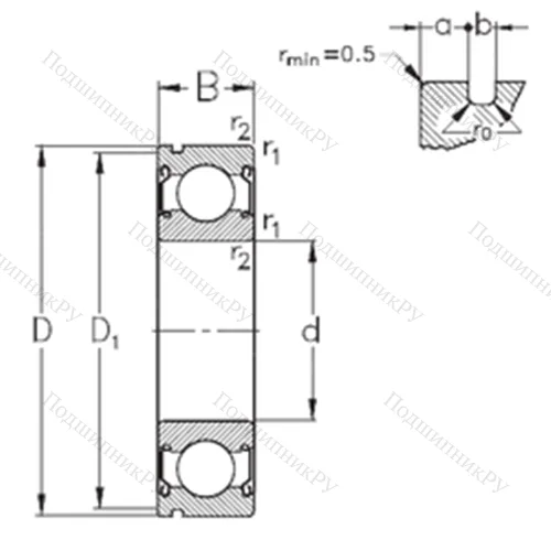 Подшипник шариковый радиальный 6310-2Z-N