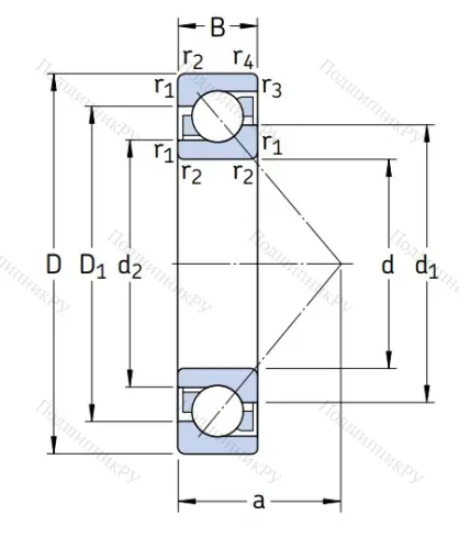 Однорядный шариковый подшипник 7409 BCBM от производителя  SKF