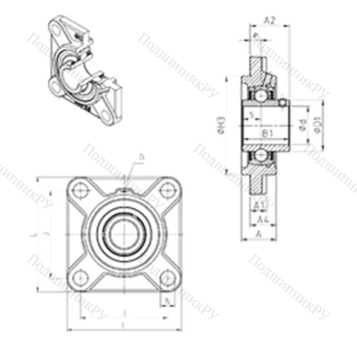 Подшипниковый узел шариковый радиальный UCFS 307 от производителя  SNR