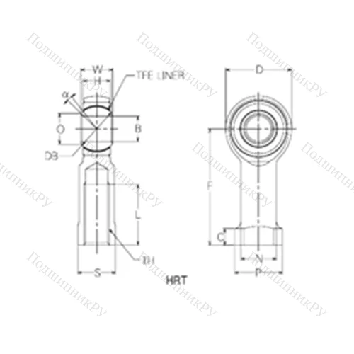 Подшипник скольжения сферический HRT 16 от производителя  NMB