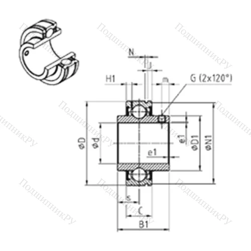 Подшипник шариковый радиальный CUC 207-23