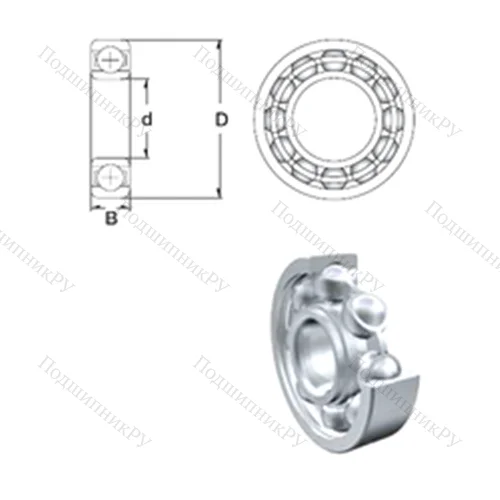 Подшипник шариковый радиальный R 2A-2RS от производителя  ZEN