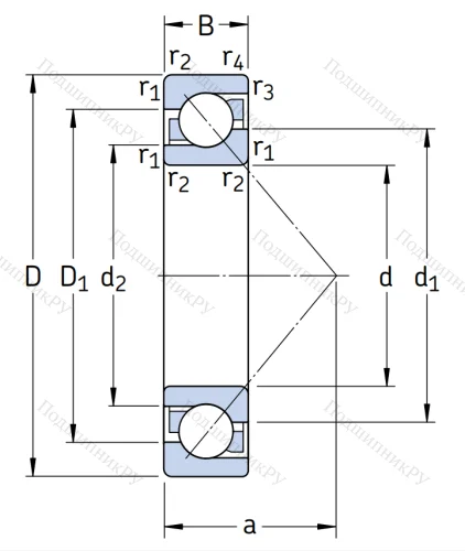 Однорядный шариковый подшипник 7310 BECBP от производителя  SKF