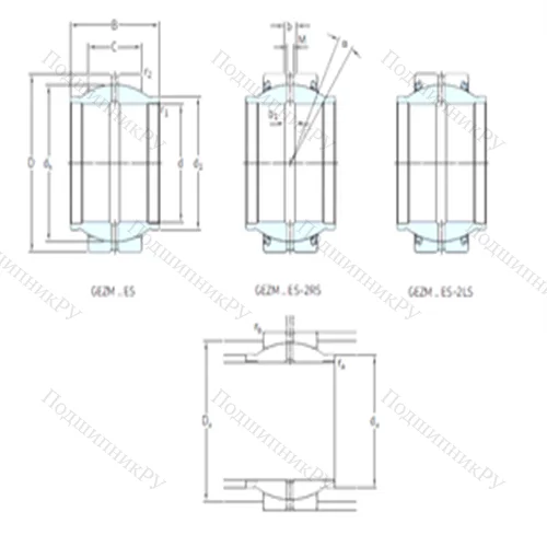 Подшипник скольжения сферический GEZM 104ES-2LS от производителя  SKF