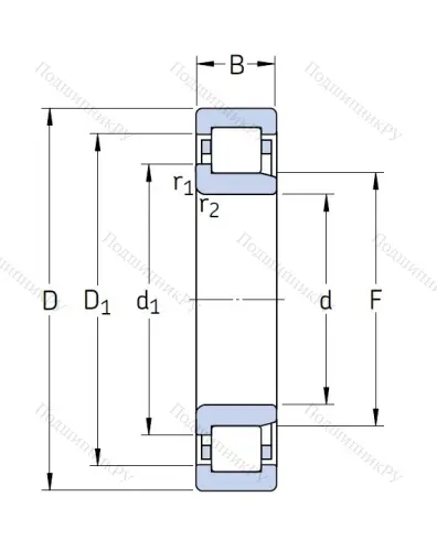 Роликовый цилиндрический подшипник NJ 2319 ECML/C 4 от производителя  SKF