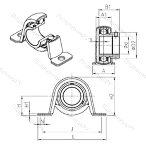 Подшипниковый узел шариковый радиальный ESPP 204 от производителя  SNR