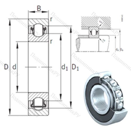 Подшипник с шариковыми роликами (ball roller) радиальный BXRE 304-2RSR