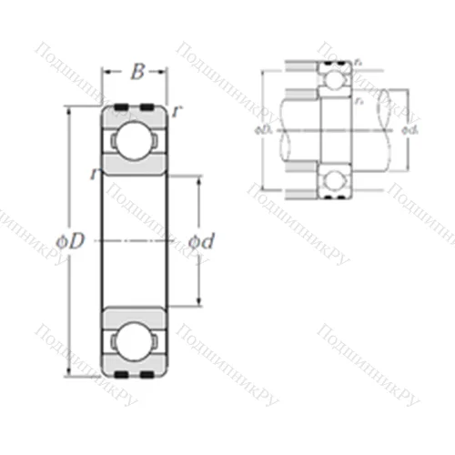 Подшипник шариковый радиальный EC-6203
