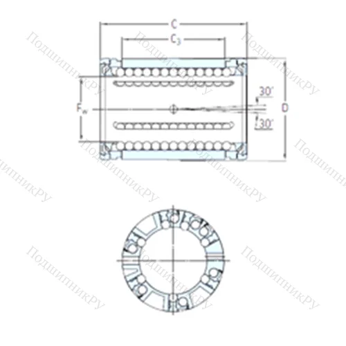 Подшипник шариковый линейный LBCD 20 A от производителя  SKF