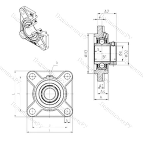 Подшипниковый узел шариковый радиальный EXFS 315