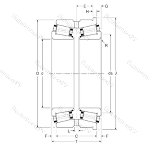 Подшипник роликовый радиально-упорный 131090/131158XH от производителя  Gamet