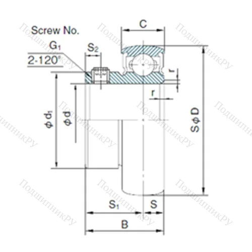 Подшипник шариковый радиальный B 6