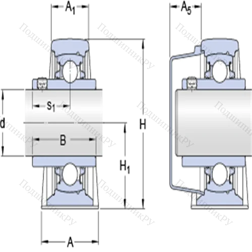 Стационарные подшипниковые узлы типа Y (литой корпус, крепление стопорными винтами) SY 35 TDW от производителя  SKF