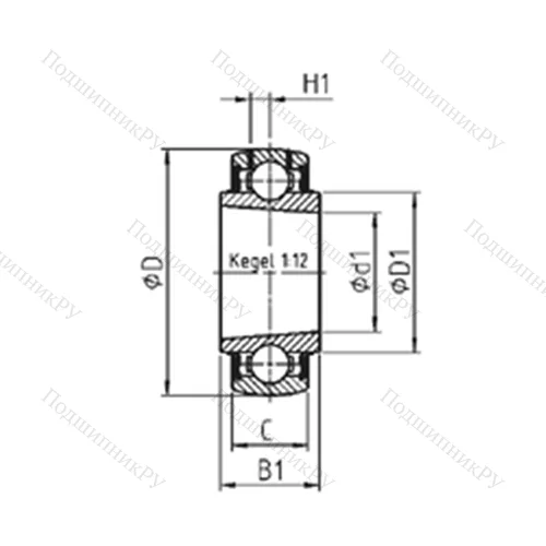 Подшипник шариковый радиальный UK 305 от производителя  SNR Подшипник шариковый радиальный UK 305 от производителя  SNR