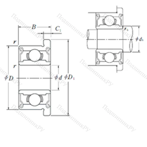 Подшипник шариковый радиальный F 681XZZ