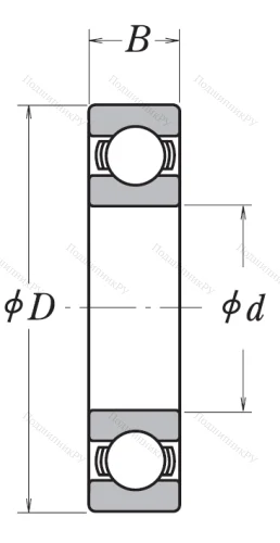Однорядный шариковый подшипник 6202 CM от производителя  NSK