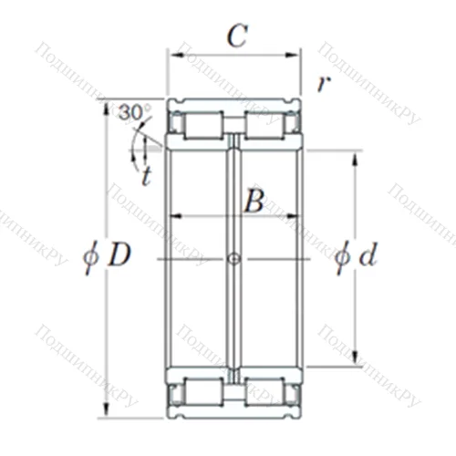 Подшипник роликовый радиальный DC 5014N