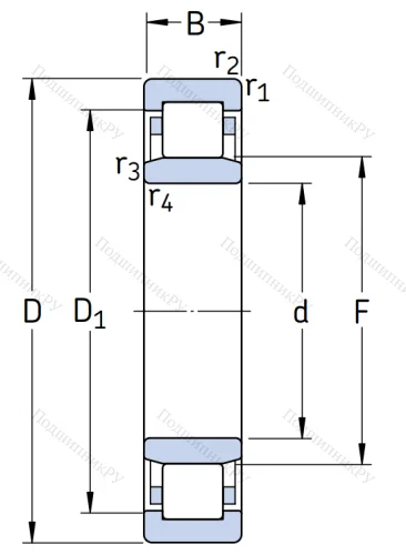 Роликовый цилиндрический подшипник NU 2209 ECP от производителя  SKF