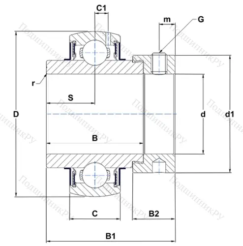 Корпусный подшипник EX 209-26 G 2 в Казани