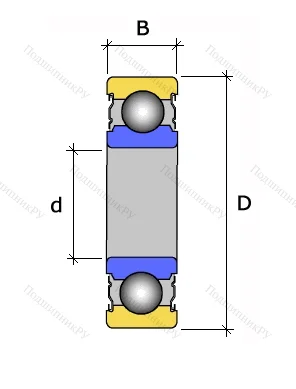 Однорядный шариковый подшипник 6007 HVZZ от производителя  SNR