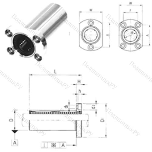 Подшипник шариковый линейный LMH 13L от производителя  Samick