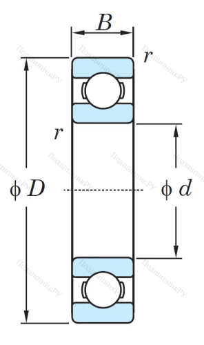 Однорядный шариковый подшипник 6011 от производителя  KOYO