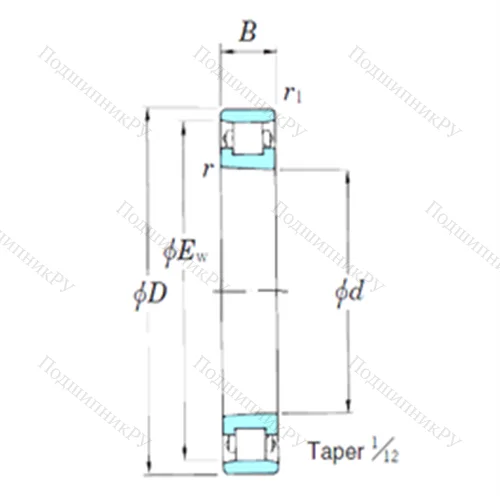 Подшипник роликовый радиальный 3NCN 1014K