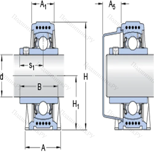 Стационарные подшипниковые узлы типа Y (литой корпус, крепление стопорными винтами) SYK 35 TF от производителя  SKF