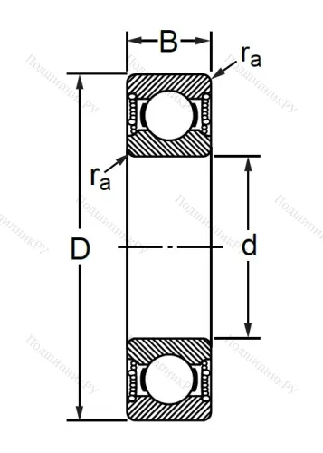 Шариковый однорядный подшипник 76-180302 (6302 2RSC 3) в Казани