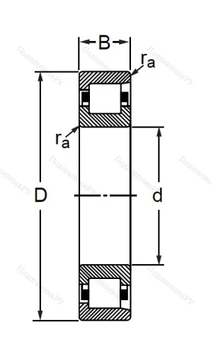 Цилиндрический роликовый подшипник 102211 (N 211 V) в Казани