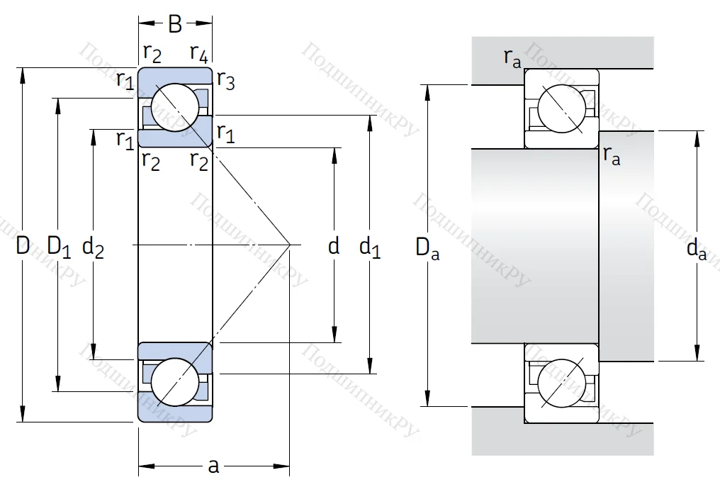 Однорядный шариковый подшипник 7326 BCBM (66326 Л ГОСТ) от производителя  SKF