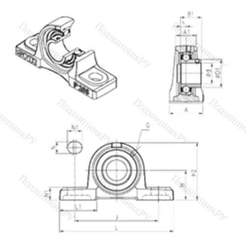 Подшипниковый узел шариковый радиальный USP 204 от производителя  SNR