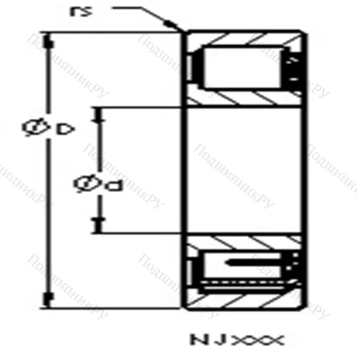 Подшипники роликовые радиальные с цилиндрическими роликами NJ 2203 E от производителя  AST