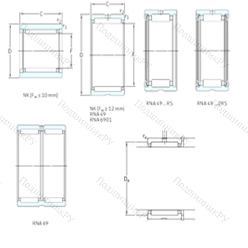Подшипник игольчатый радиальный RNA 6919