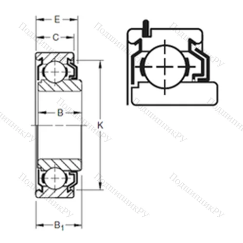 Подшипник шариковый радиальный 201KLDG 3 от производителя  TIMKEN