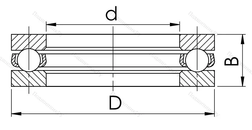Упорный шариковый подшипник 8116 (51116) в Казани