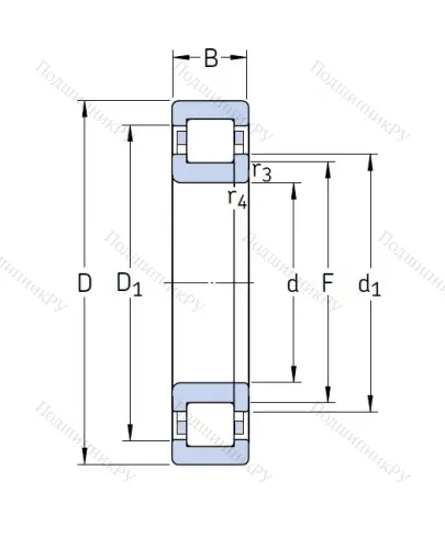 Роликовый цилиндрический подшипник NUP 207 ECP от производителя  SKF