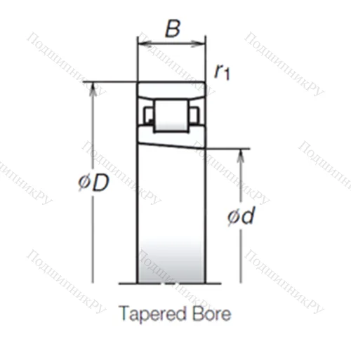 Подшипник роликовый радиальный N 1008MRKR